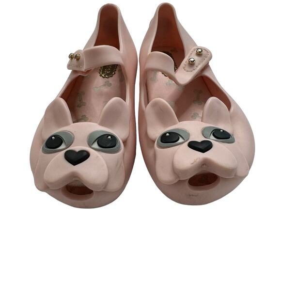 MINI MELISSA Ultragirl Dog Mary Jane Flat in Light Pink Size 7 Toddler Frenchie - Picture 2 of 9
